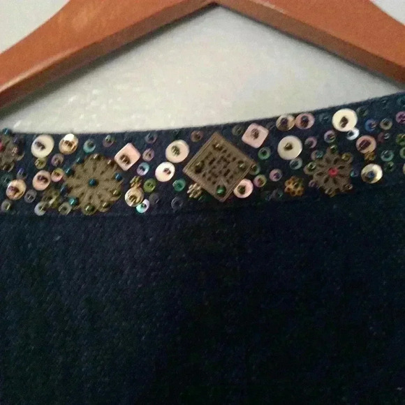 Jennifer Eden Denim Jacket Blazer Sequined Size 16 - Picture 11 of 16